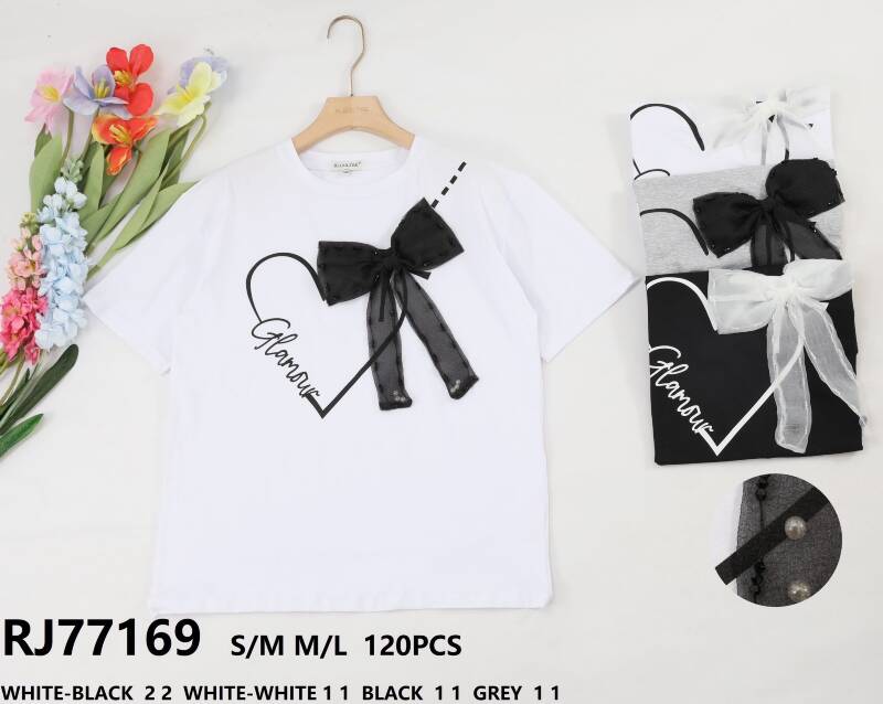 Bluzka damskie (Francja produkt) Roz S/M-M/L, Mix Kolor .Paczka 10 szt