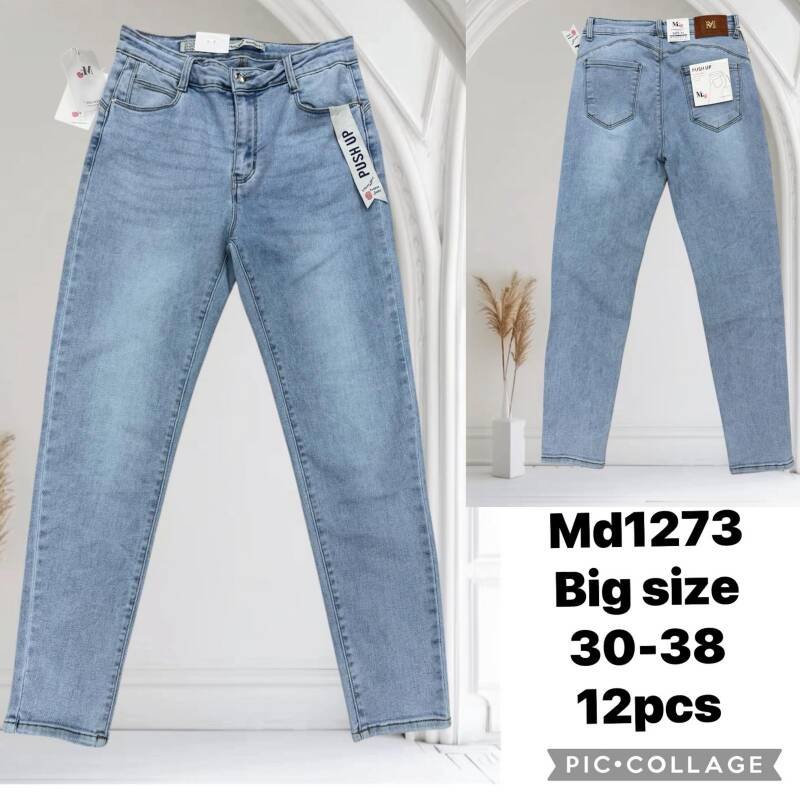 Spodnie damskie jeans Roz 30-38, 1 Kolor .Paczka 12 szt