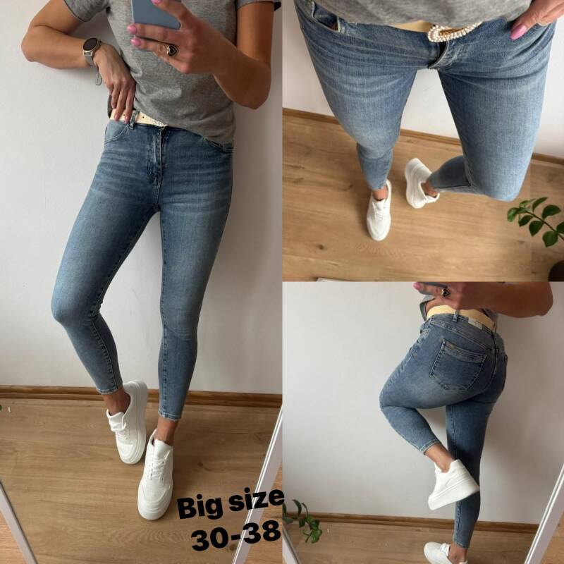 Spodnie damskie jeans Roz 30-38, 1 Kolor .Paczka 12 szt