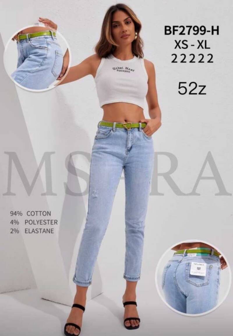 Spodnie damskie jeans Roz XS-XL, 1 Kolor .Paczka 10 szt