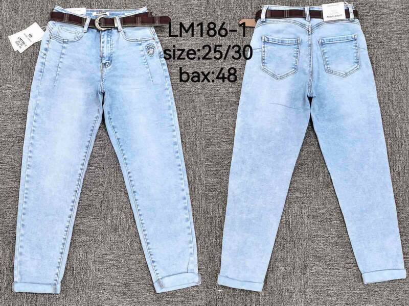 Spodnie damskie jeans Roz 25-30. 1 Kolor .Paczka 12 szt