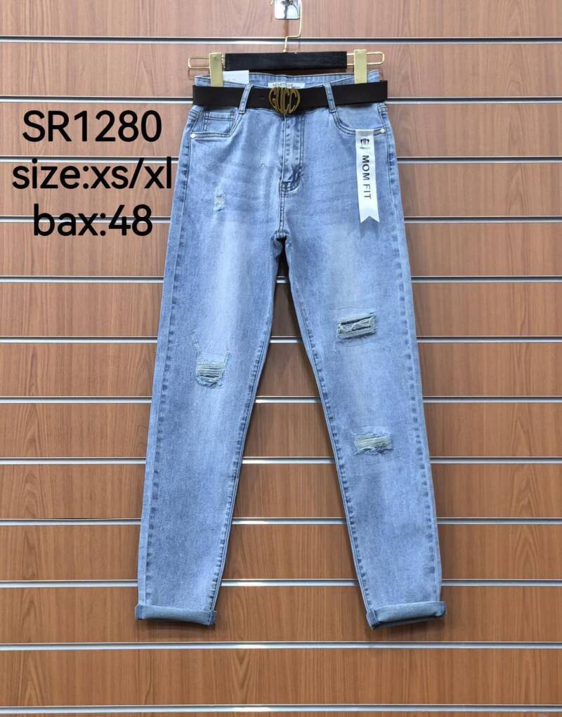 Spodnie damskie jeans Roz XS-XL. 1 Kolor .Paczka 12 szt