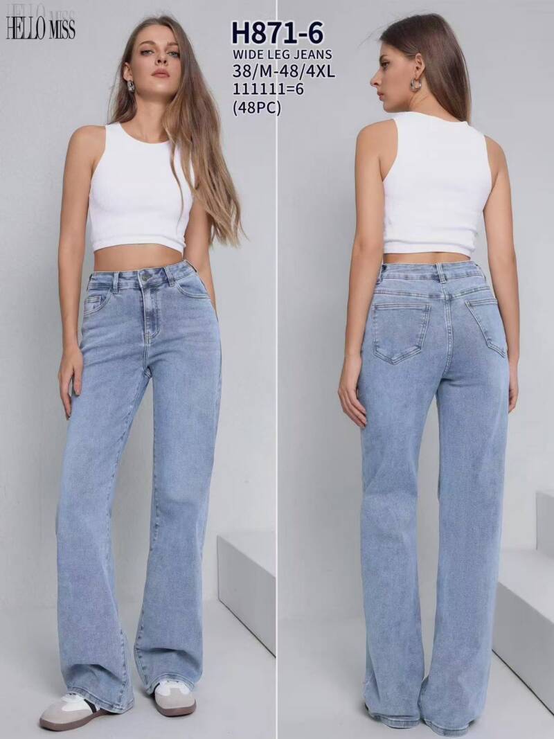Spodnie damskie jeans Roz 38-48. 1 Kolor .Paczka 12 szt
