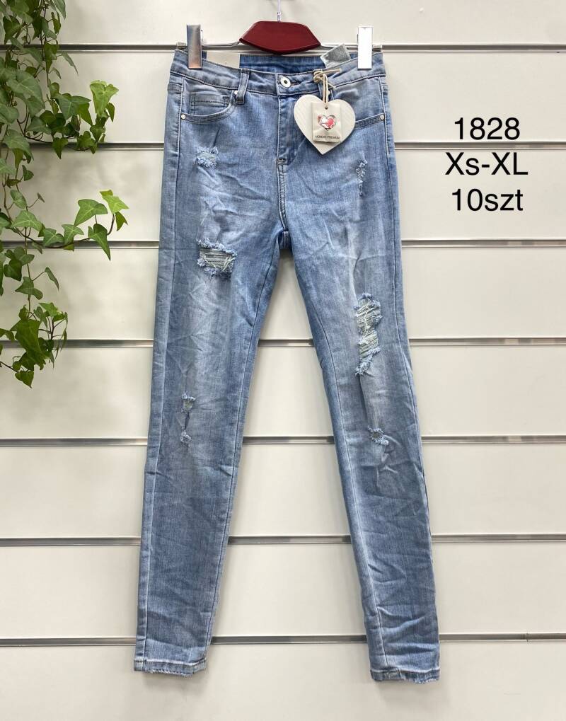 Spodnie damskie jeans Roz XS-XL, 1 Kolor .Paczka 10 szt