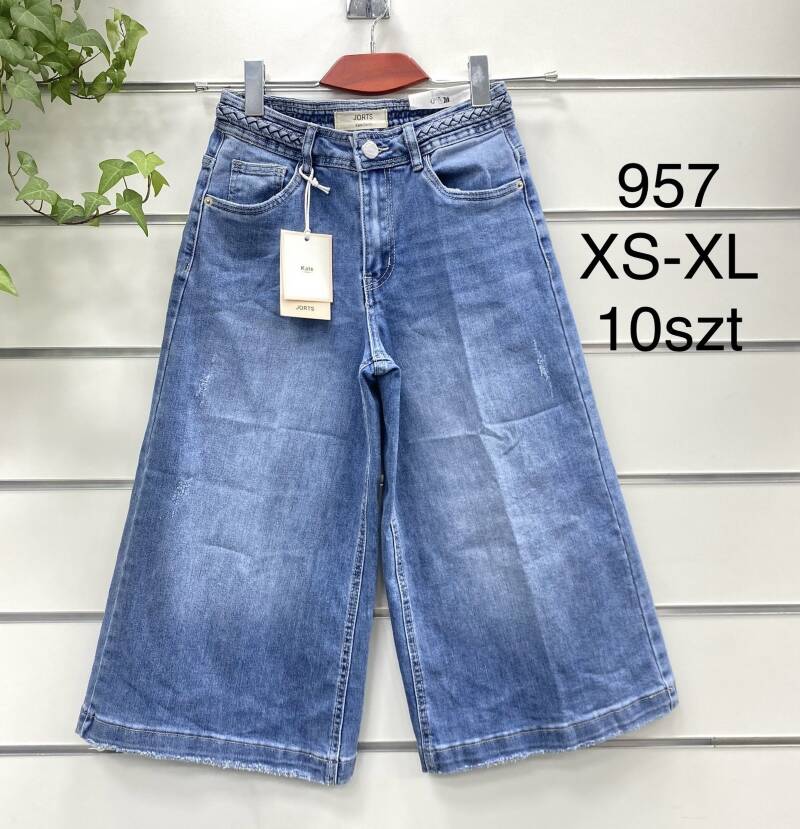 Rybaczki damskie jeans Roz XS-XL, 1 Kolor .Paczka 10 szt