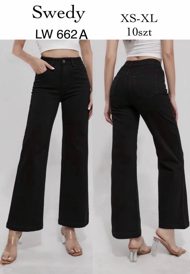 Spodnie damskie jeans Roz XS-XL, 1 Kolor .Paczka 10 szt