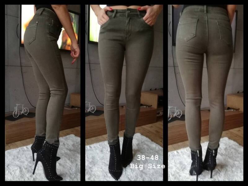 Spodnie jeansy damskie Roz 38-48, 1 Kolor Paczka 10 szt