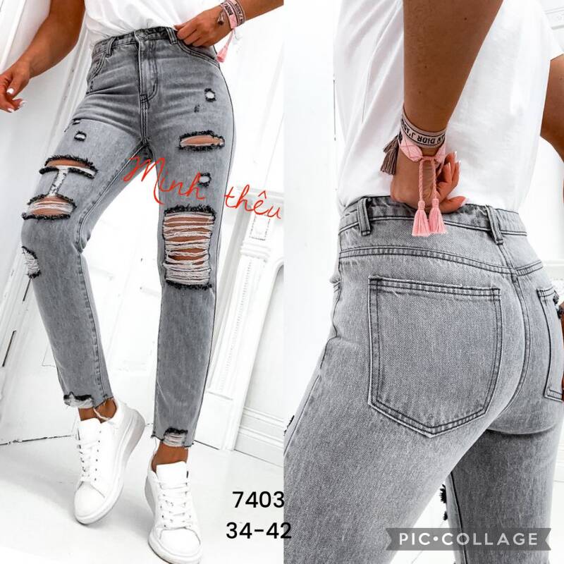 Spodnie jeansy damskie Roz 34-42, 1 Kolor Paczka 10 szt