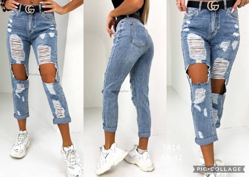 Spodnie jeansy damskie Roz 34-42, 1 Kolor Paczka 10 szt