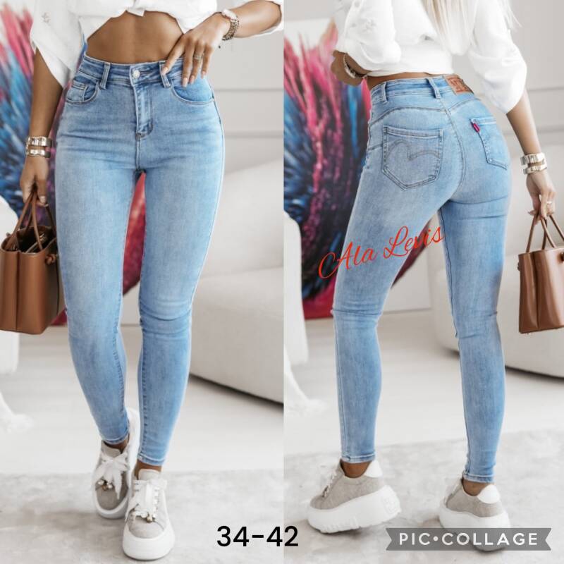 Spodnie jeansy damskie Roz 34-42, 1 Kolor Paczka 10 szt