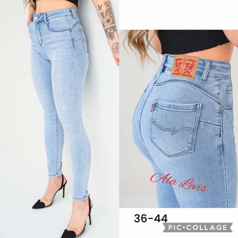 Spodnie jeansy damskie Roz 36-44, 1 Kolor Paczka 10 szt