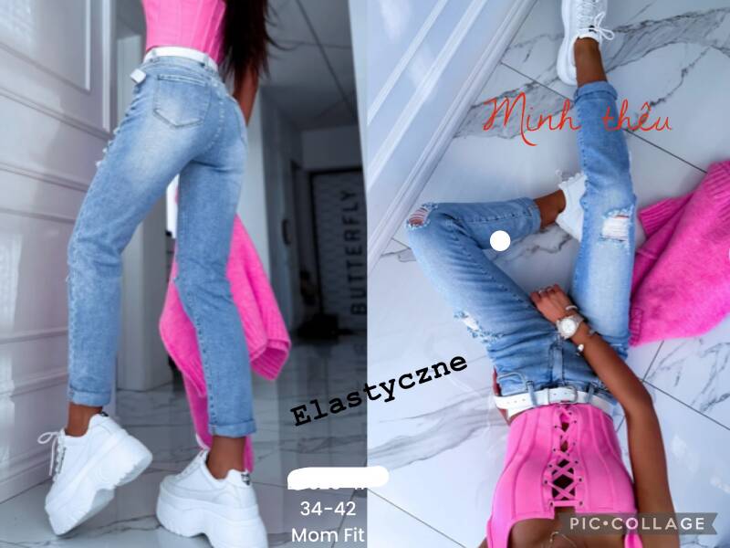 Spodnie jeansy damskie Roz 34-42, 1 Kolor Paczka 10 szt