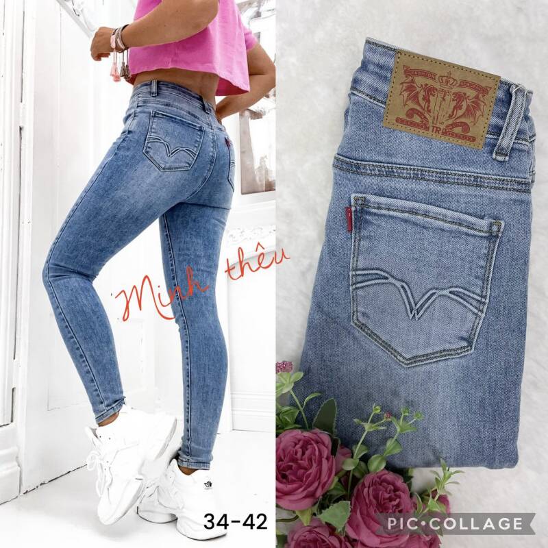 Spodnie jeansy damskie Roz 34-42, 1 Kolor Paczka 10 szt