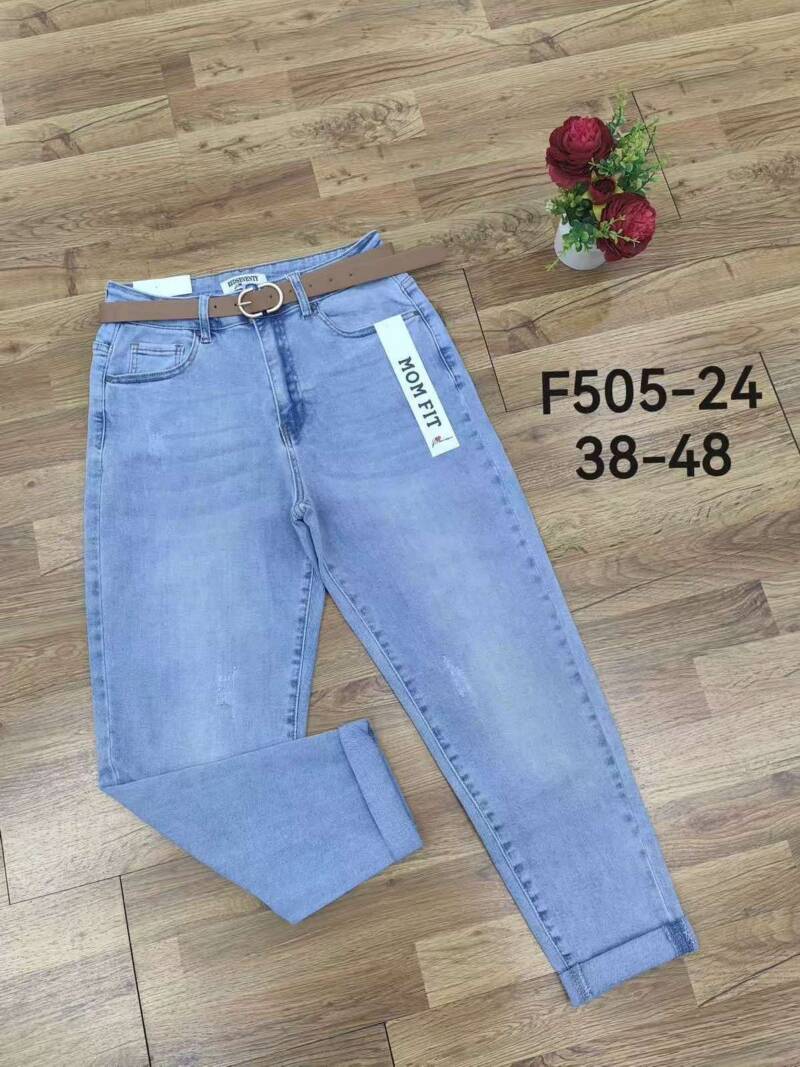 Spodnie damskie jeansy Roz 38-48, 1 Kolor Paczka 12 szt