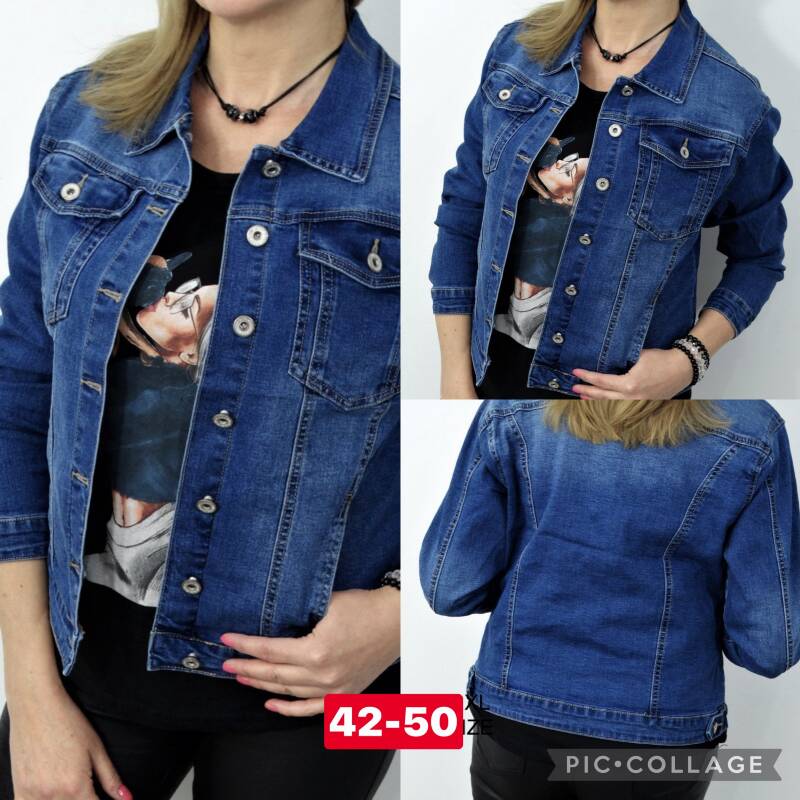 Kurtki damskie jeansy Roz 42-50, 1 Kolor Paczka 10 szt