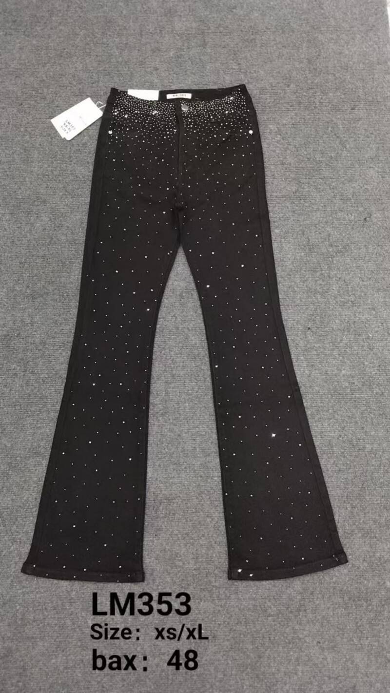 Spodnie damskie jeansy Roz XS-XL, 1 Kolor Paczka 12 szt