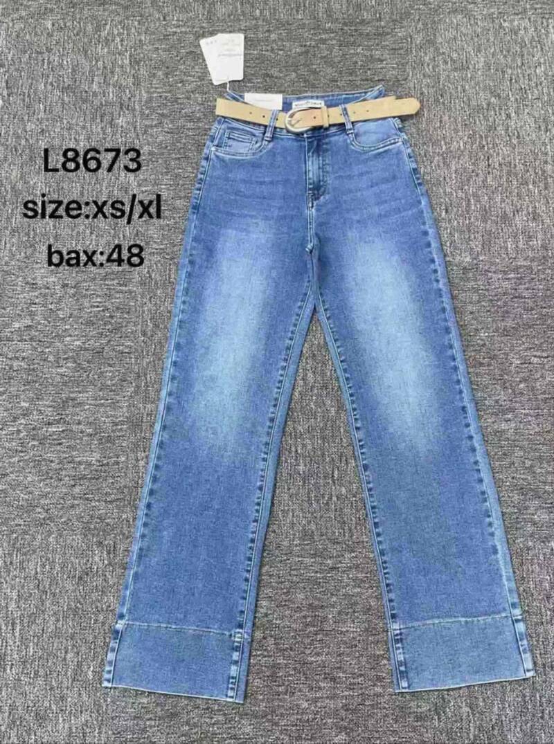 Spodnie damskie jeansy Roz XS-XL, 1 Kolor Paczka 12 szt