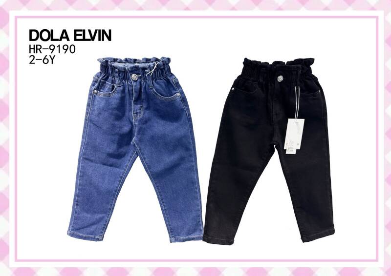 Spodnie dziewczęca jeans Roz 2-6, 1 Kolor .Paczka 10 szt