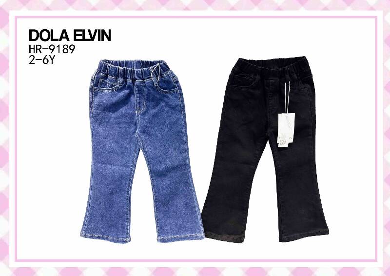 Spodnie dziewczęca jeans Roz 2-6, 1 Kolor .Paczka 10 szt