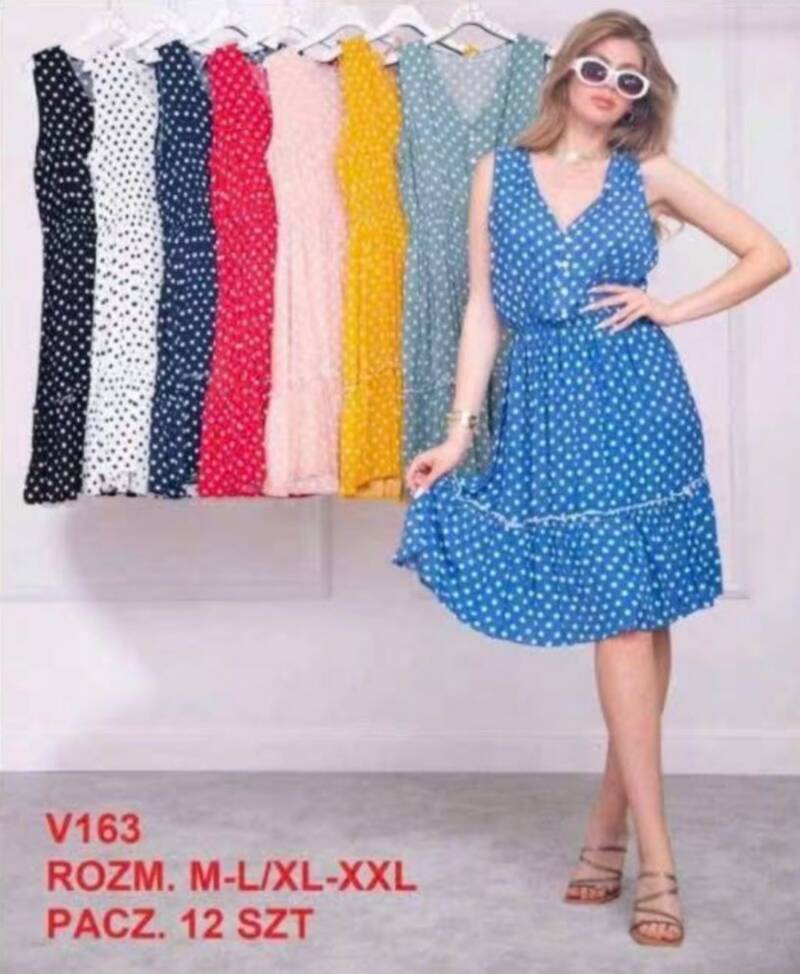 Sukienki damskie Roz M/L-XL-2XL, Mix Kolor .Paczka 12 szt