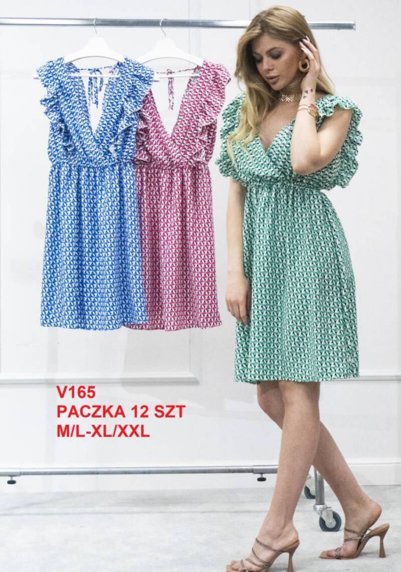 Sukienki damskie Roz M/L-XL-2XL, Mix Kolor .Paczka 12 szt