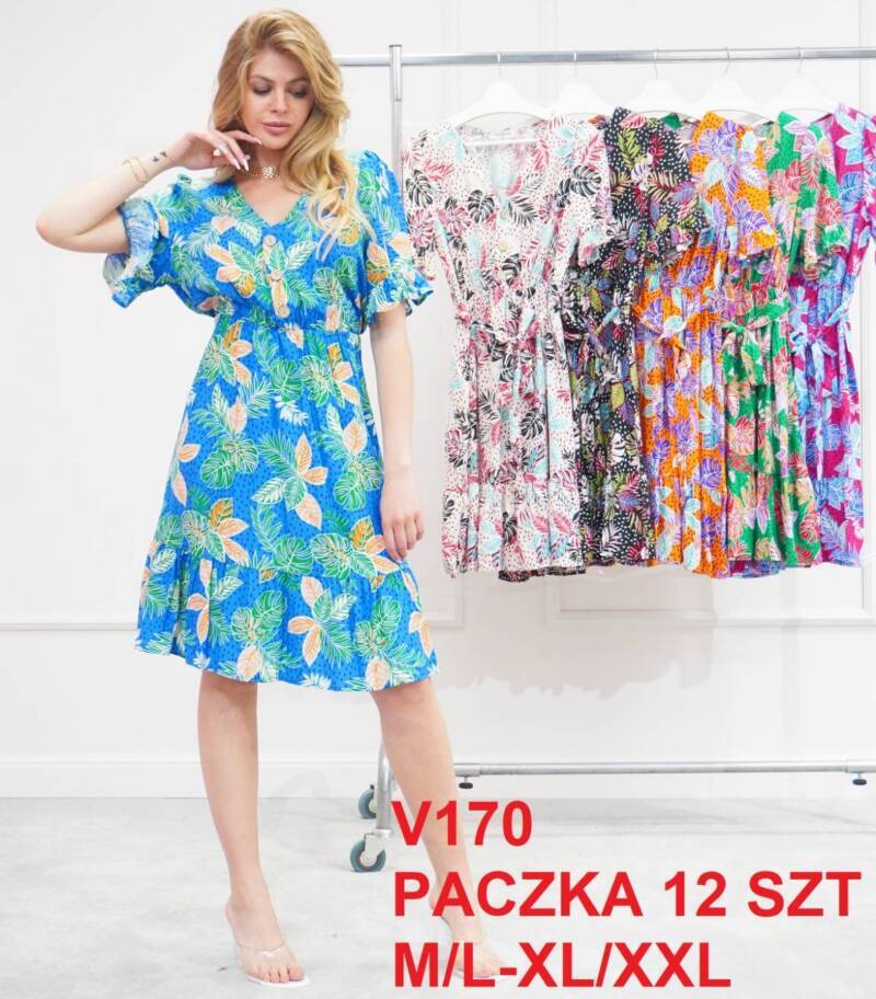 Sukienki damskie Roz M/L-XL-2XL, Mix Kolor .Paczka 12 szt