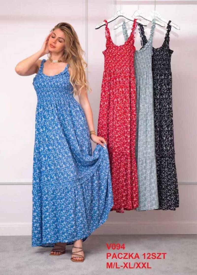 Sukienki damskie Roz M/L-XL-2XL, Mix Kolor .Paczka 12 szt