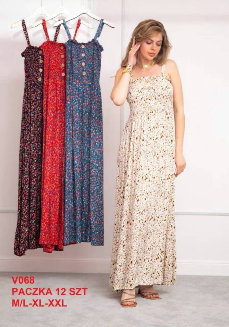 Sukienki damskie Roz M/L-XL-2XL, Mix Kolor .Paczka 12 szt