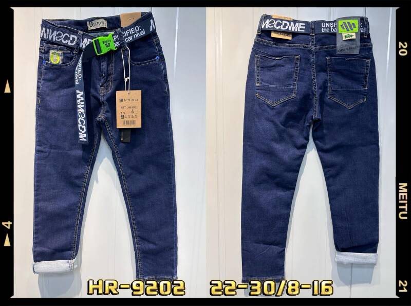 Spodnie chłopięca jeans Roz 8-16, 1 Kolor .Paczka 10 szt