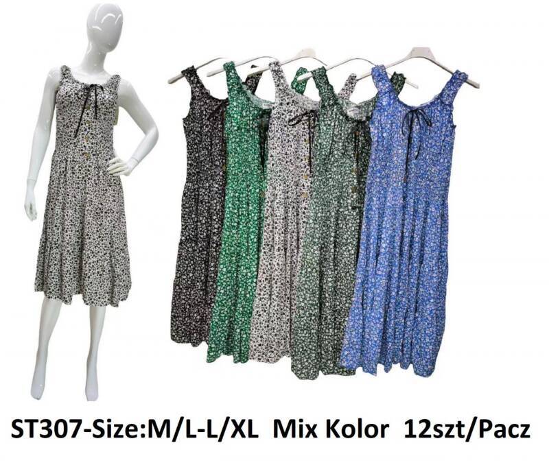 Sukienki damskie Roz M/L-L-XL, Mix Kolor .Paczka 12 szt