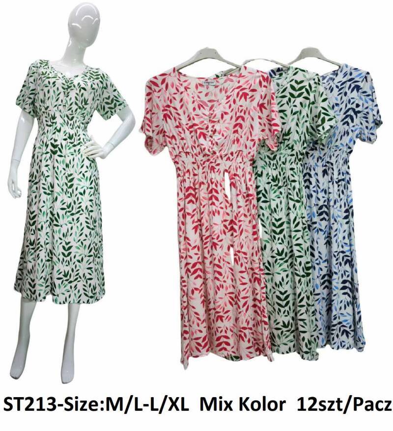 Sukienki damskie Roz M/L-L-XL, Mix Kolor .Paczka 12 szt