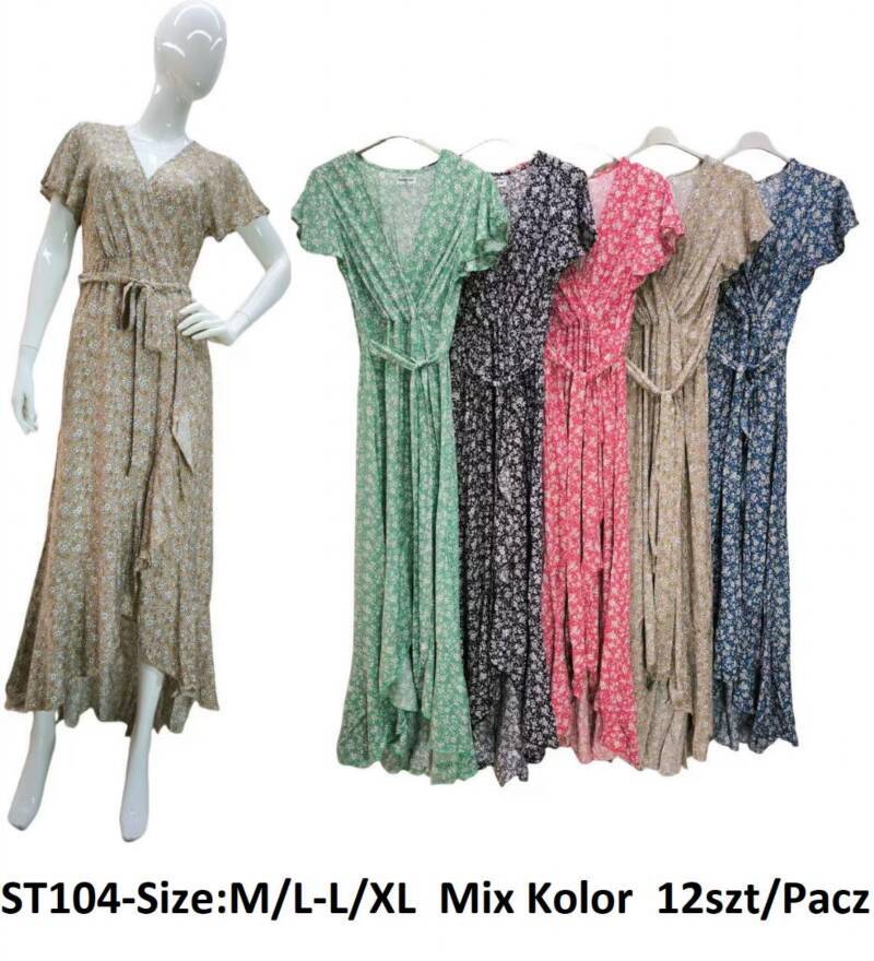 Sukienki damskie Roz M/L-L-XL, Mix Kolor .Paczka 12 szt
