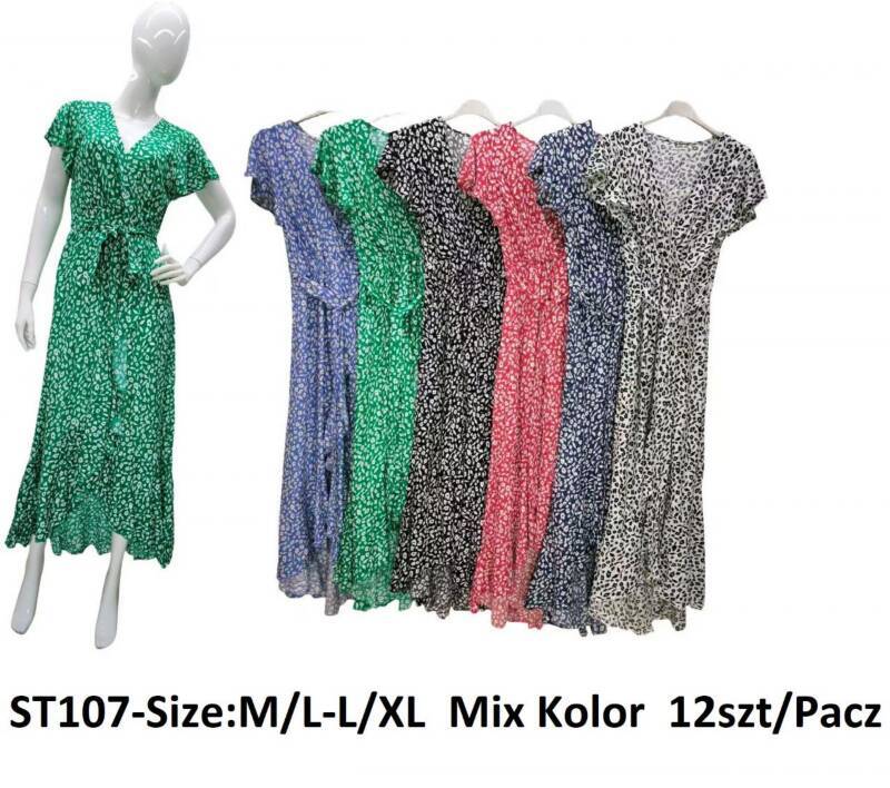 Sukienki damskie Roz M/L-L-XL, Mix Kolor .Paczka 12 szt