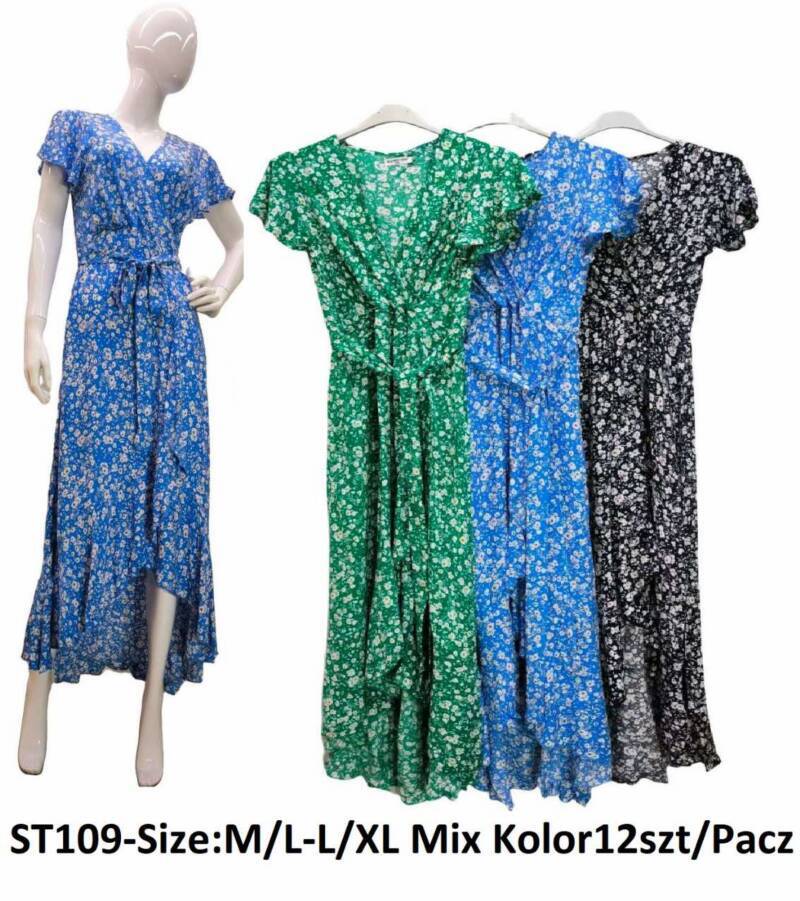 Sukienki damskie Roz M/L-L-XL, Mix Kolor .Paczka 12 szt