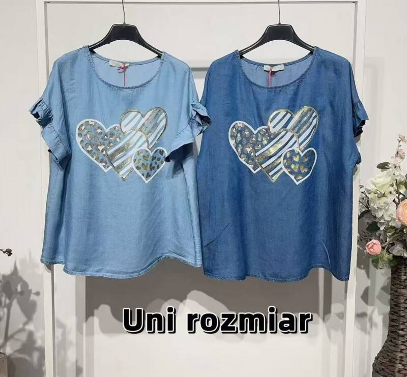 Bluzki damskie (Włoskie produkt) Roz Standard, Mix Kolor Paczka 5 szt