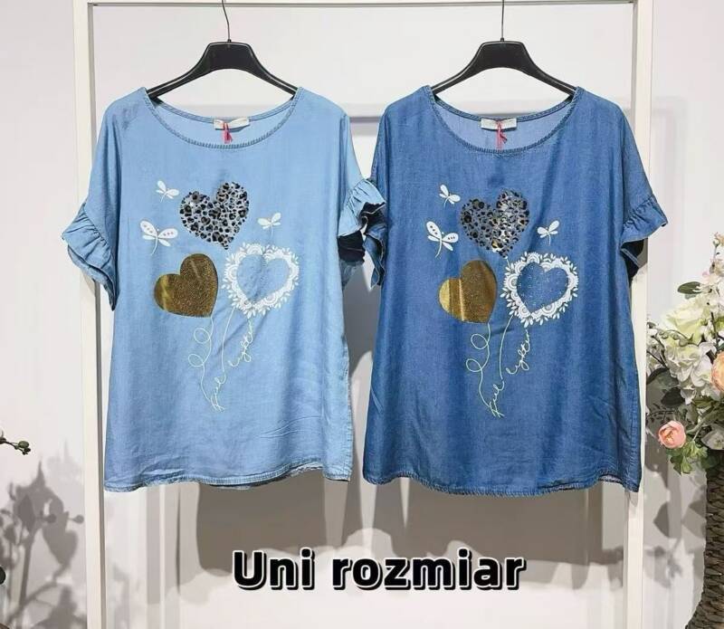 Bluzki damskie (Włoskie produkt) Roz Standard, Mix Kolor Paczka 5 szt