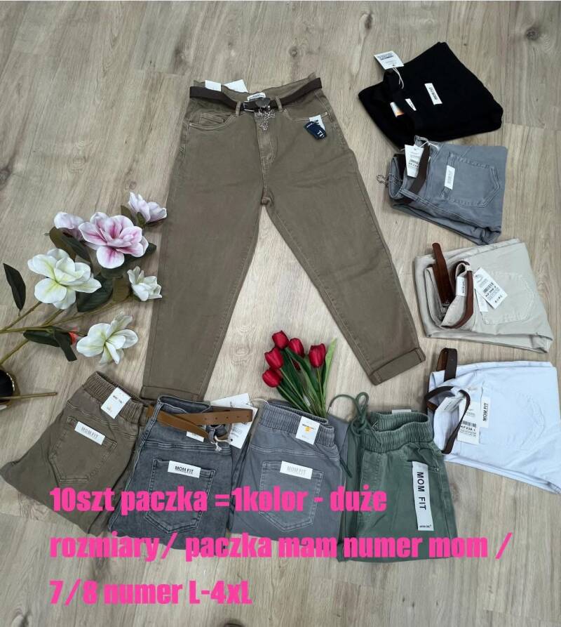 Spodnie damskie jeans Roz L-4XL, 1 Kolor .Paczka 10 szt