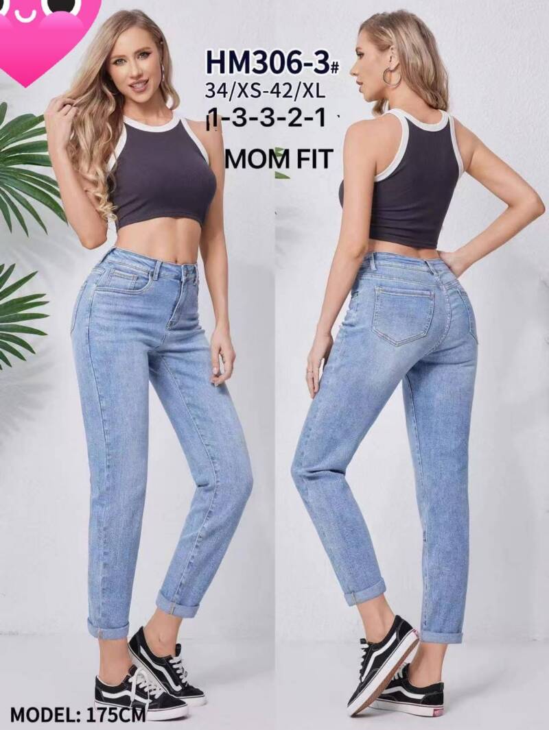 Spodnie damskie jeans Roz XS-XL, 1 Kolor .Paczka 10 szt