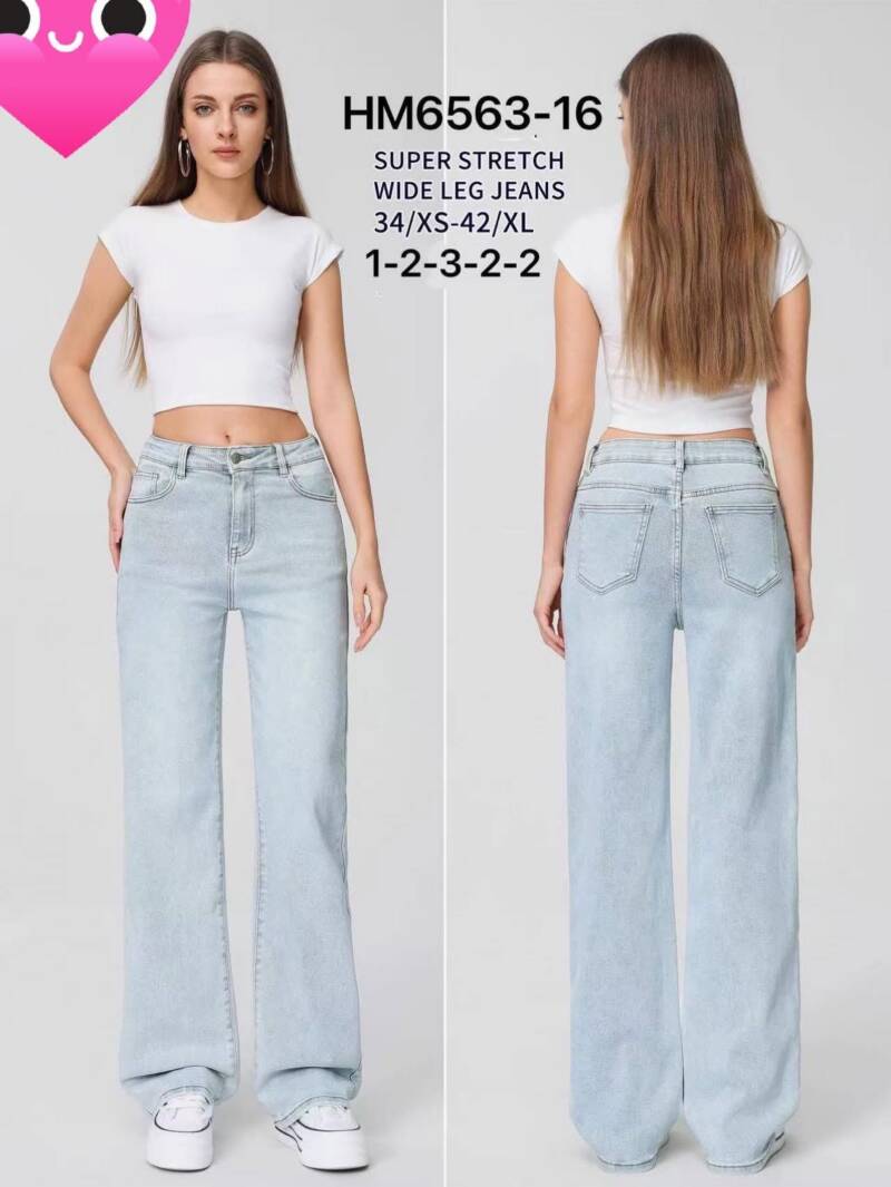 Spodnie damskie jeans Roz XS-XL, 1 Kolor .Paczka 10 szt