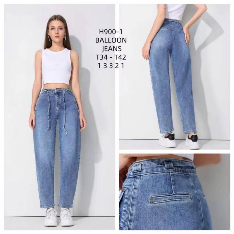Spodnie damskie jeans Roz 34-42, 1 Kolor .Paczka 10 szt