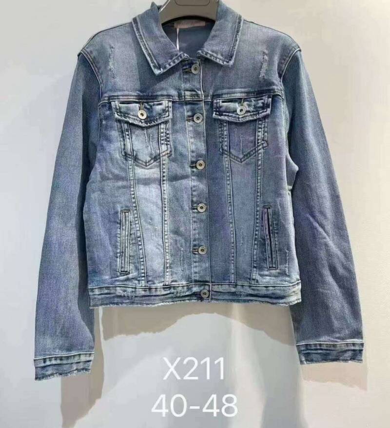Kurtki damskie jeans Roz 40-48, 1 Kolor .Paczka 10 szt