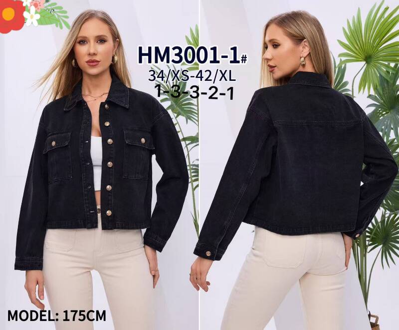 Kurtki damskie jeans Roz 34-42, 1 Kolor .Paczka 10 szt