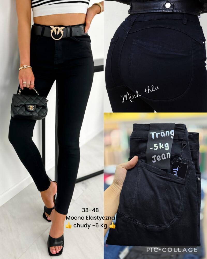 Spodnie damskie jeans Roz 38-48, 1 Kolor .Paczka 10 szt