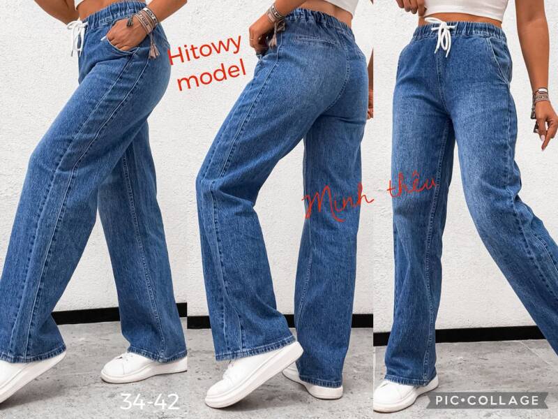 Spodnie damskie jeans Roz 34-42, 1 Kolor .Paczka 10 szt