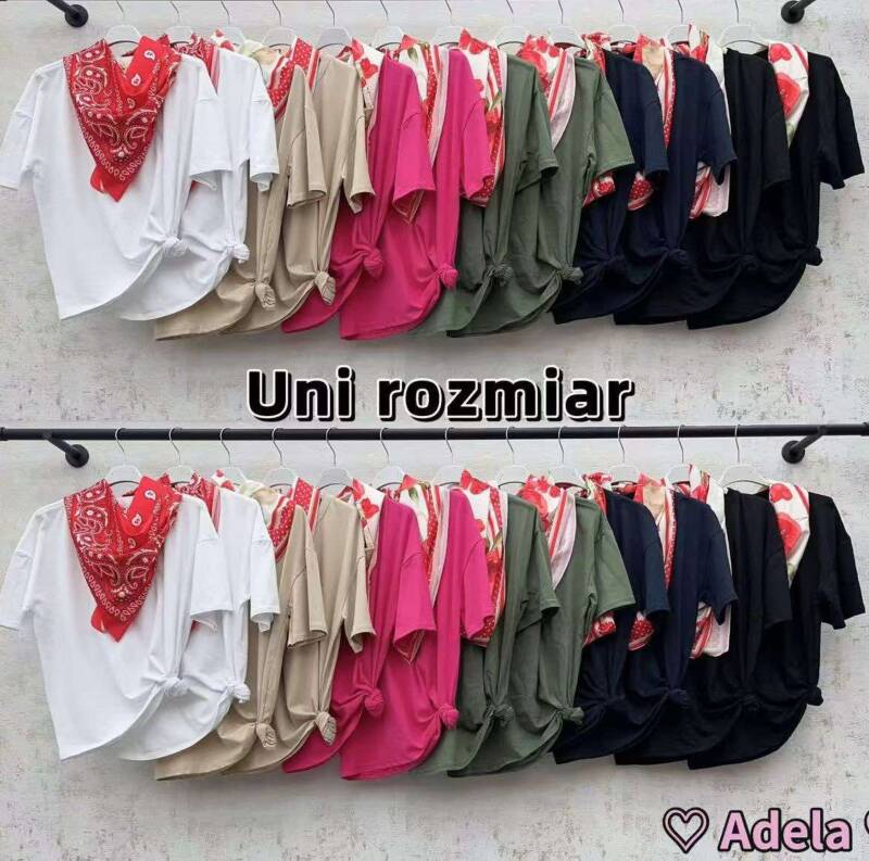  Bluzki damskie (Włoskie produkt) Roz Standard, Mix Kolor Paczka 5 szt