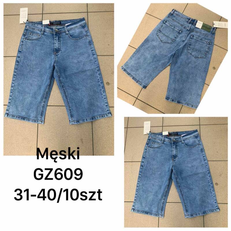 Spodenki męskie jeans Roz 31-40, 1 Kolor .Paczka 10 szt