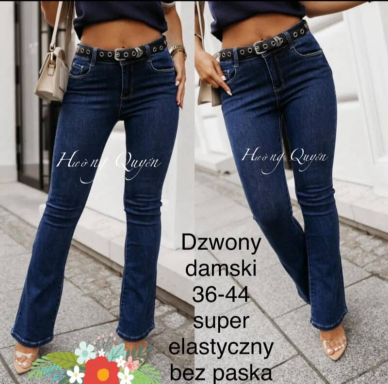 Spodnie damskie jeans Roz 36-44, 1 Kolor .Paczka 10 szt