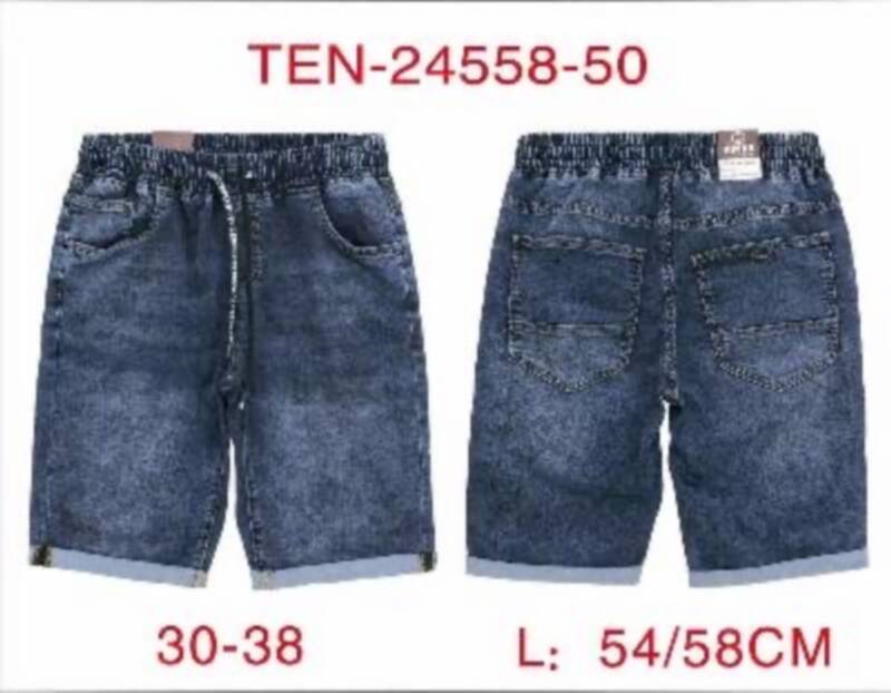 Spodenki męskie jeans Roz 30-38, 1 Kolor .Paczka 10 szt