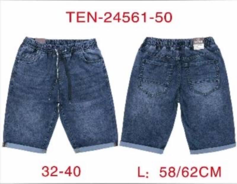 Spodenki męskie jeans Roz 32-40, 1 Kolor .Paczka 10 szt