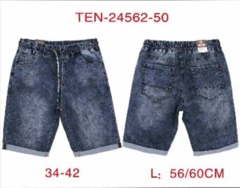 Spodenki męskie jeans Roz 34-42, 1 Kolor .Paczka 10 szt
